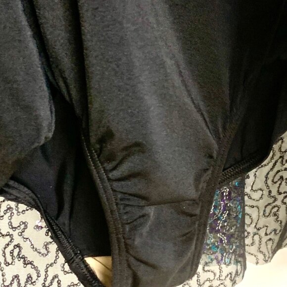 Body Wrappers Luminous Sequins Dance Skate Dress M Purple Black Style Costume - Picture 7 of 10